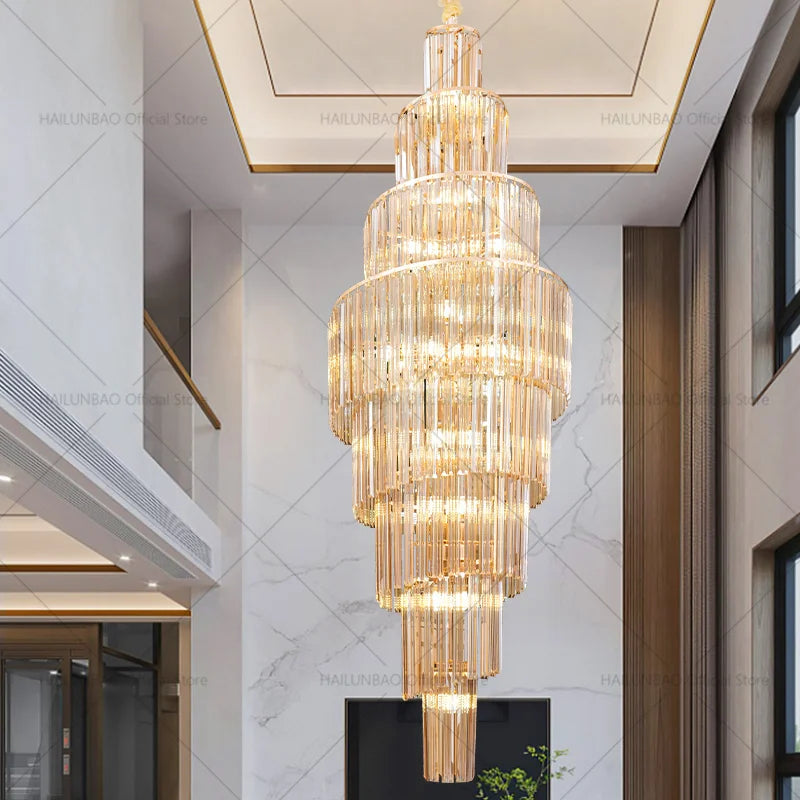 Afralia™ Crystal Chandelier for Penthouse Villa Living Room - Modern Light Luxury Design
