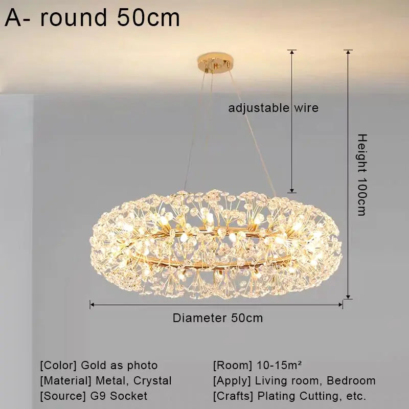 Afralia™ Crystal LED Ceiling Pendant Chandelier for Home Decoration and Lighting