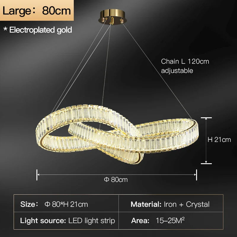 Afralia™ Rotating Crystal Chandelier: Modern Hong Kong-Style Designer Lamp for Living Room