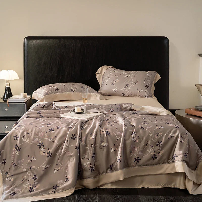 Afralia™ Eucalyptus Fiber Flowers Summer Quilt Set: Silky, Cool Comfort for Bedtime Bliss