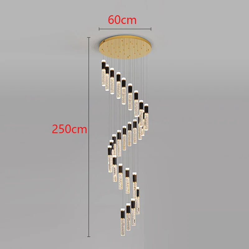 Afralia™ Modern LED Pendant Chandelier for Living Room Staircase Indoor Lighting