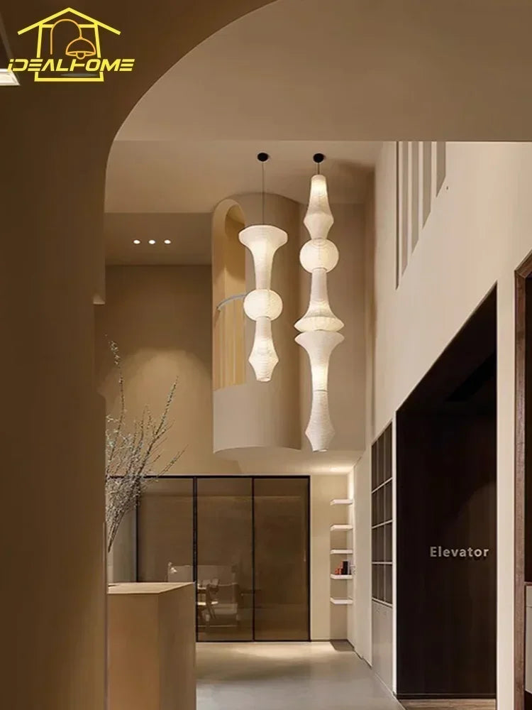 Afralia™ Noguchi Style LED Pendant Lights for Home Sofas & Bedroom