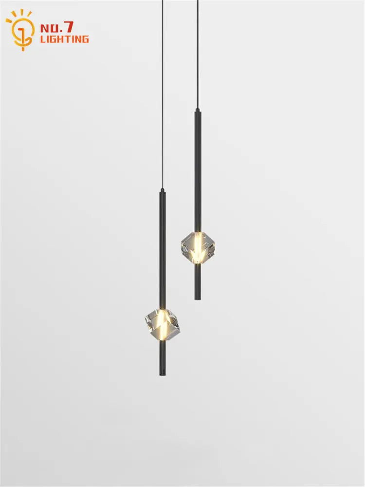 Afralia™ Crystal Bedroom Pendant Lights LED Modern Minimalist Indoor Lighting