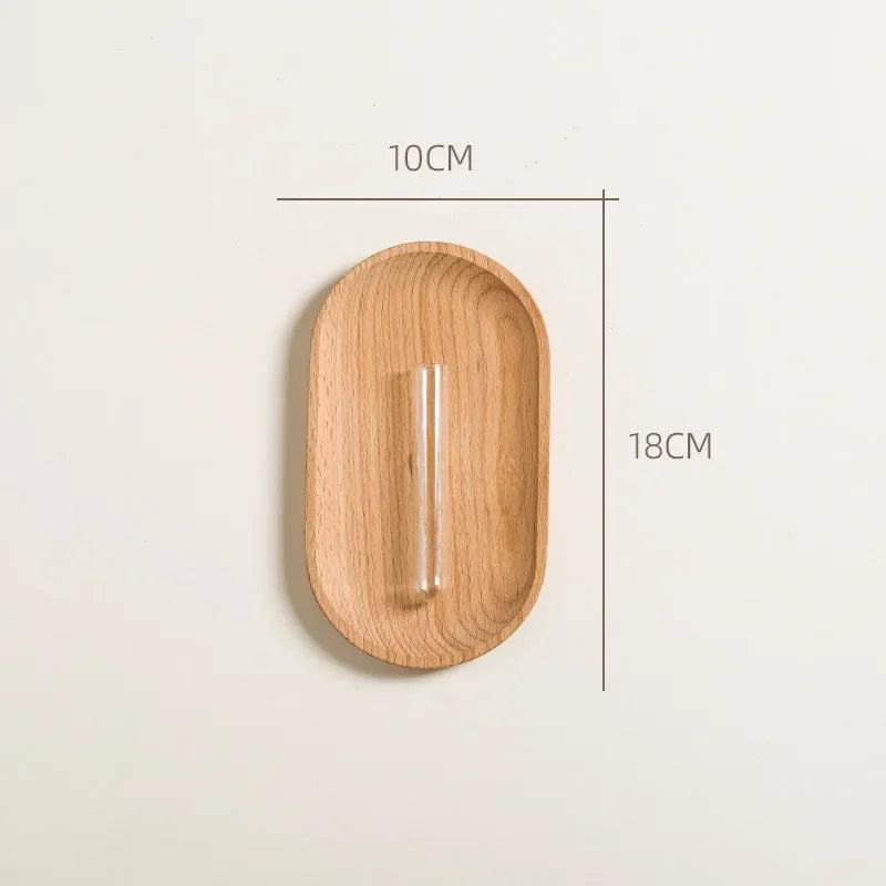 Afralia™ Wooden Wall Mounted Vase Pots for Living Room Decor