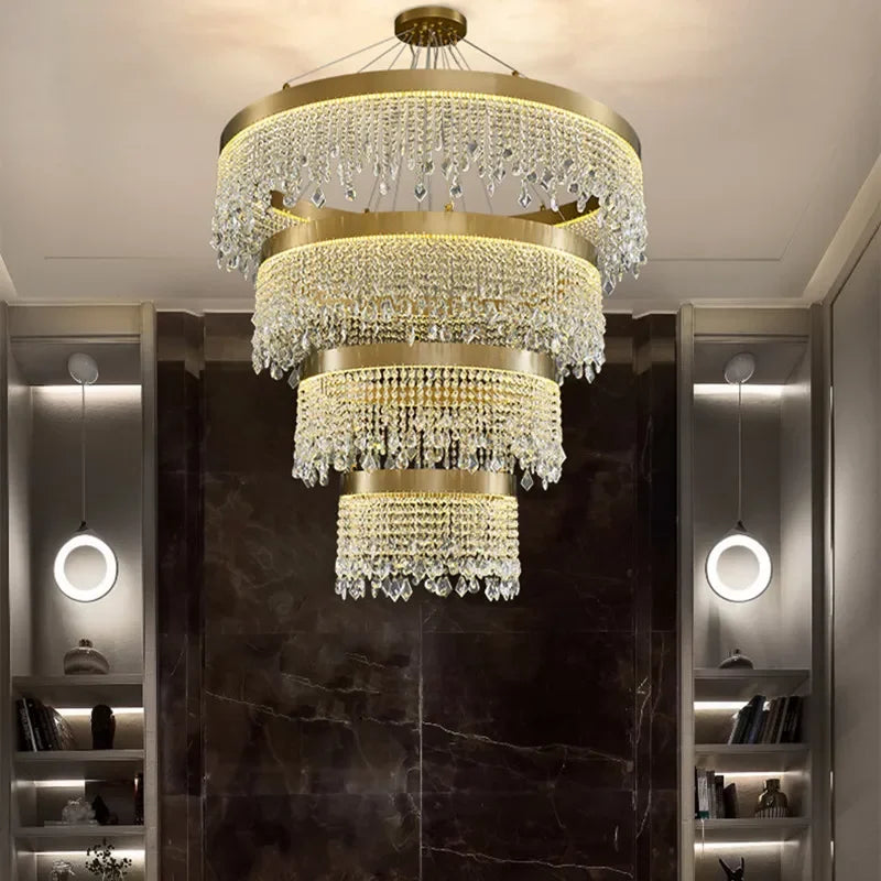 Afralia™ Crystal LED Ceiling Chandeliers for Luxury Home Decor