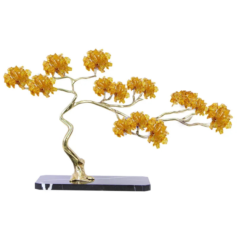 Afralia™ Crystal and Brass Metal Decorative Figurine for Room Decoration