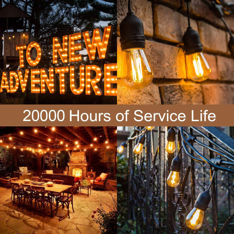 Afralia™ Amber Plastic Bulbs: Waterproof 2700K LED E27 String Light for Patio Outdoor Decor