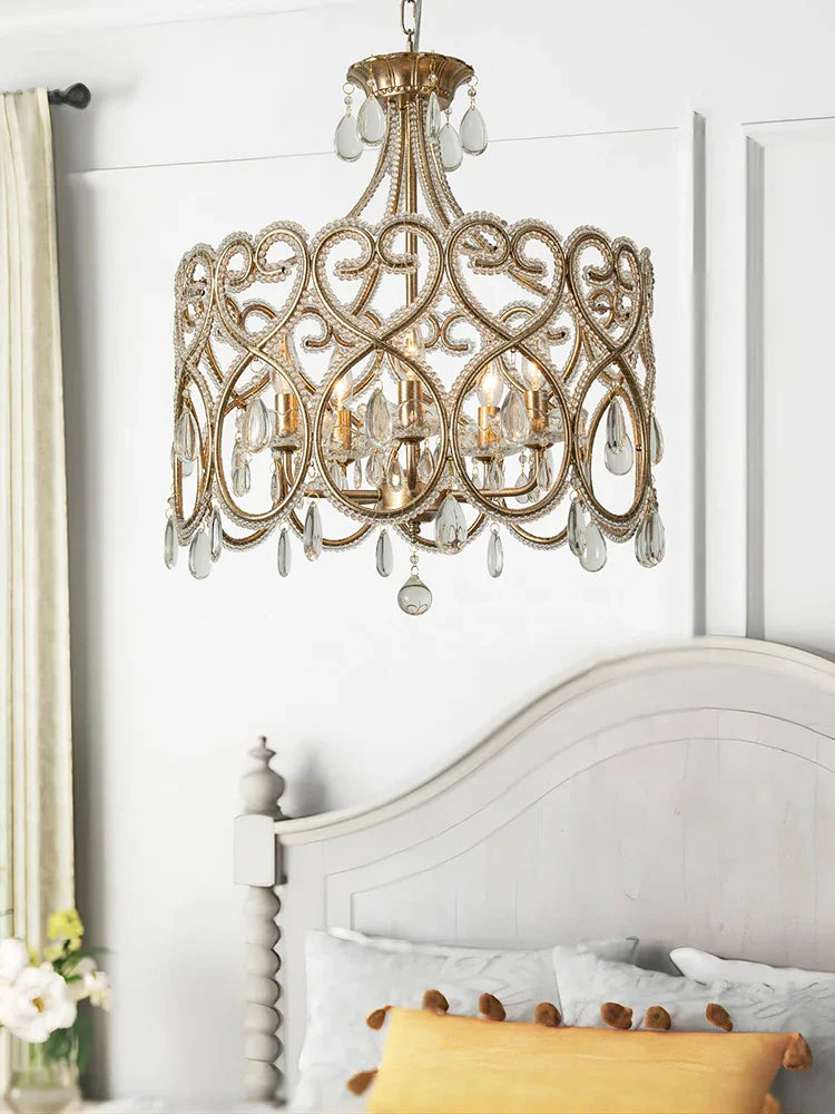 Afralia™ Crystal Heart Ceiling Light - Romantic Princess Bedroom Chandelier