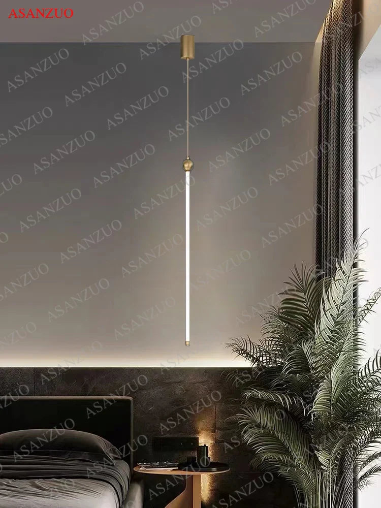 Afralia™ LED Strip Pendant Lamp for Dining Kitchen Bedroom, Minimalist Design