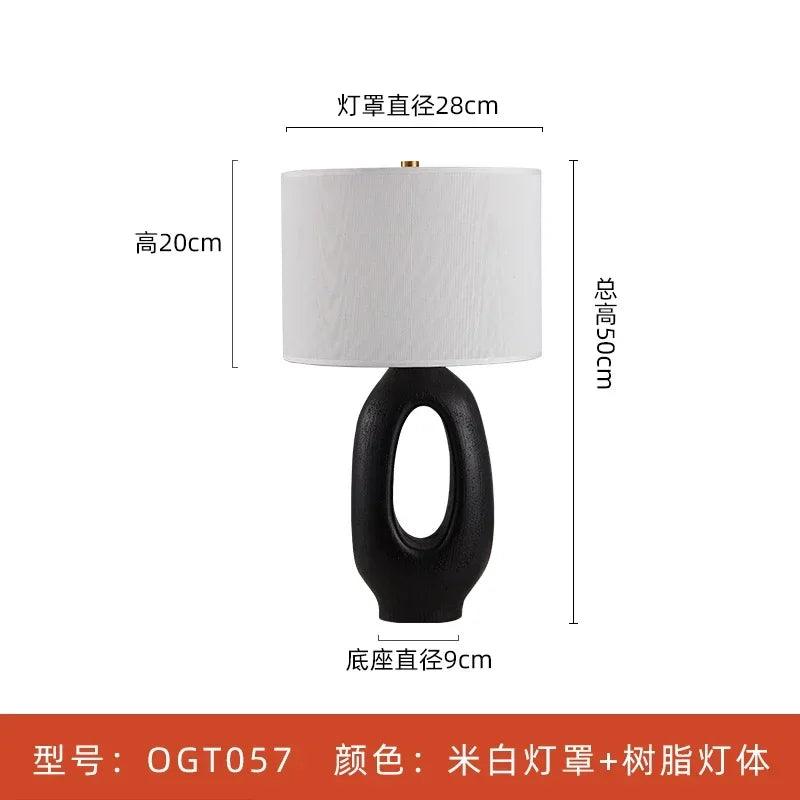 Afralia™ Modern Wabi-sabi LED Resin Table Lamp for Living Room Bedroom Sofas
