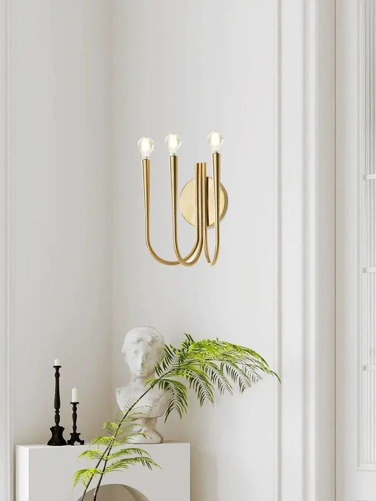 Afralia™ Vintage Copper LED Chandelier Gold Luxury Ceiling Lamp for Kitchen & Living Room
