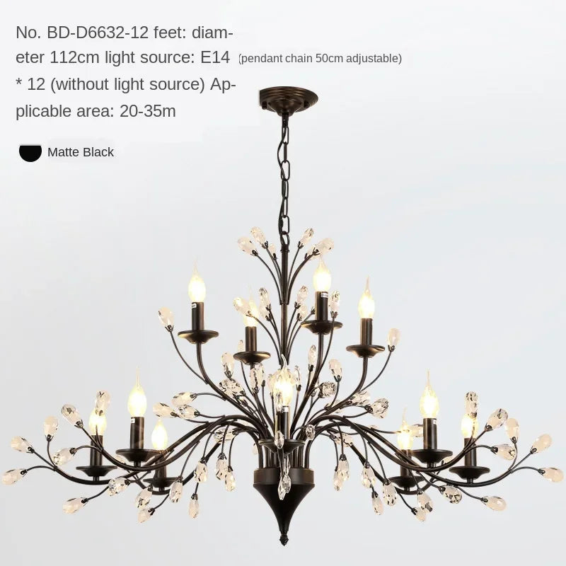 Afralia™ LED Crystal Chandeliers for Living Room Dining Bedroom Kitchen Pendant Lights
