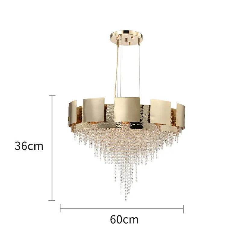 Afralia™ Gold Crystal LED Chandelier: Luxe Ceiling Lighting for Dining Room