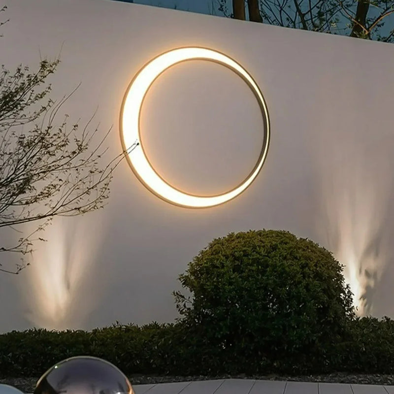 Afralia™ Elegant Curved LED Outdoor Wall Lamp for Garden and Courtyard