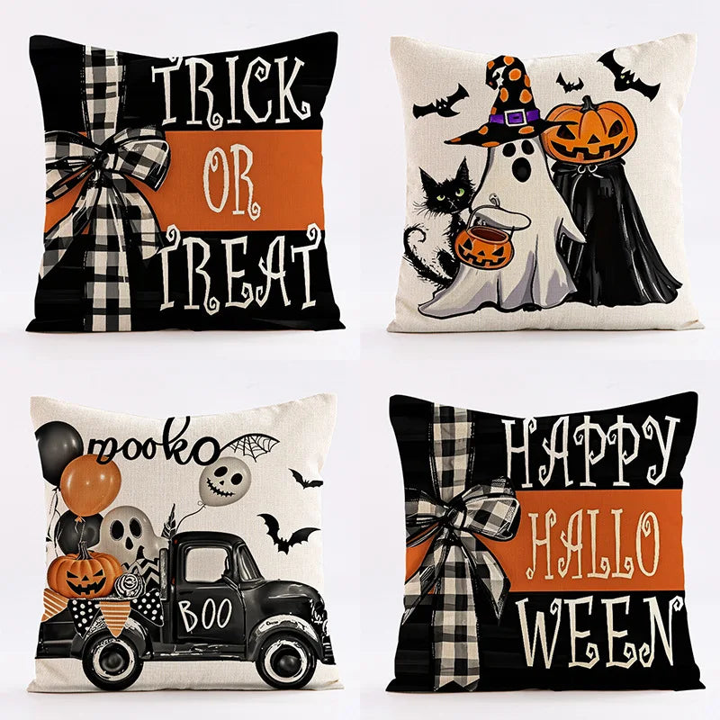 Halloween Pumpkin Witch Pillow Case Set for Home Sofa Decoration by Afralia™