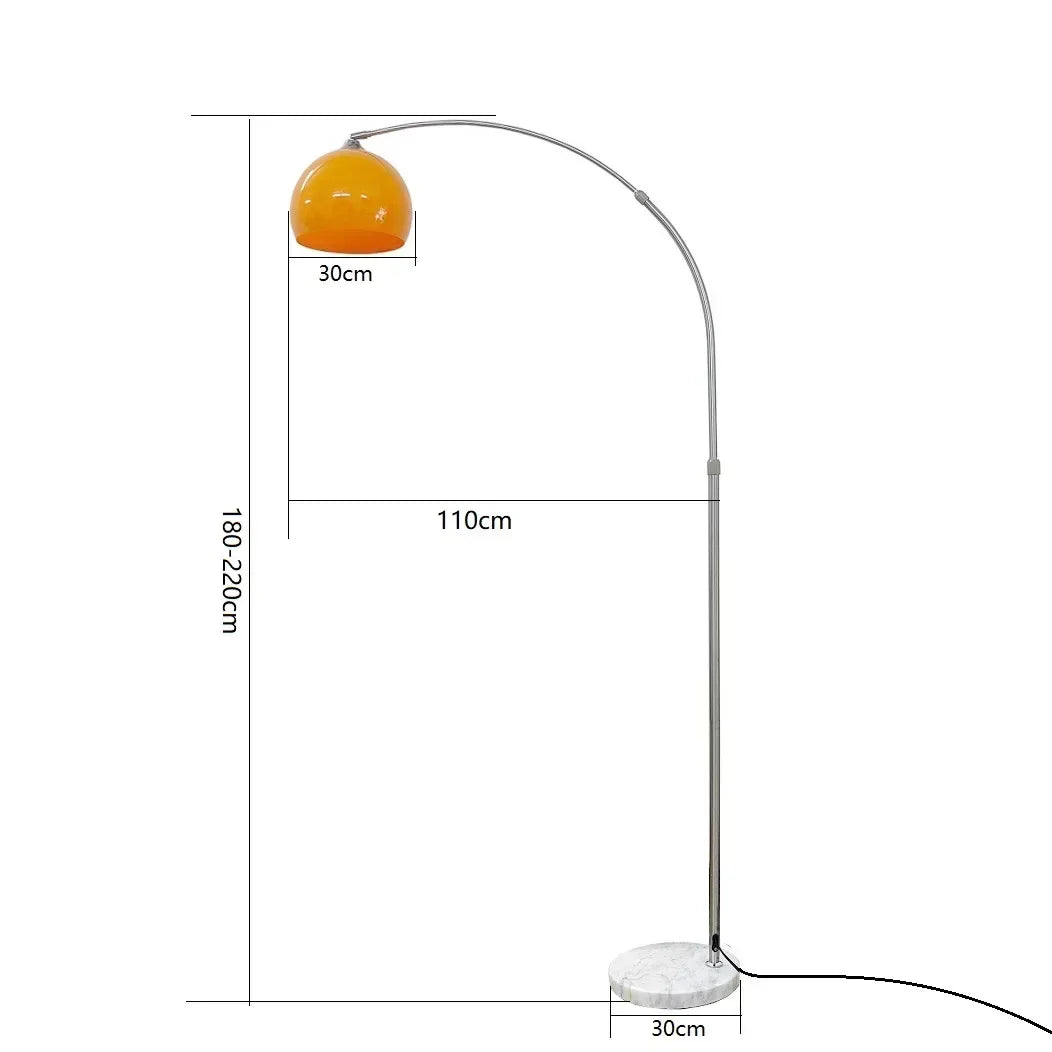 Afralia™ Curved LED Floor Lamp for Living Room Stainless Steel Personality Design