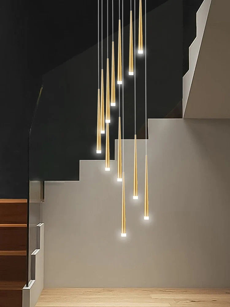 Afralia™ Modern LED Staircase Pendant Chandelier for Living Room Lighting
