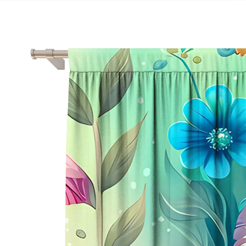 Afralia™ Black Cat Color Owl Modern Printed Curtain Set