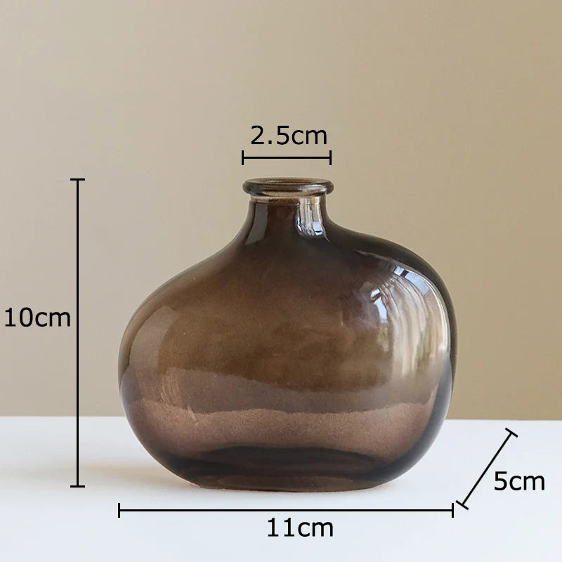 Afralia™ Small Glass Vase for Table Decoration Room Aesthetic, Multi Style Floral Pots