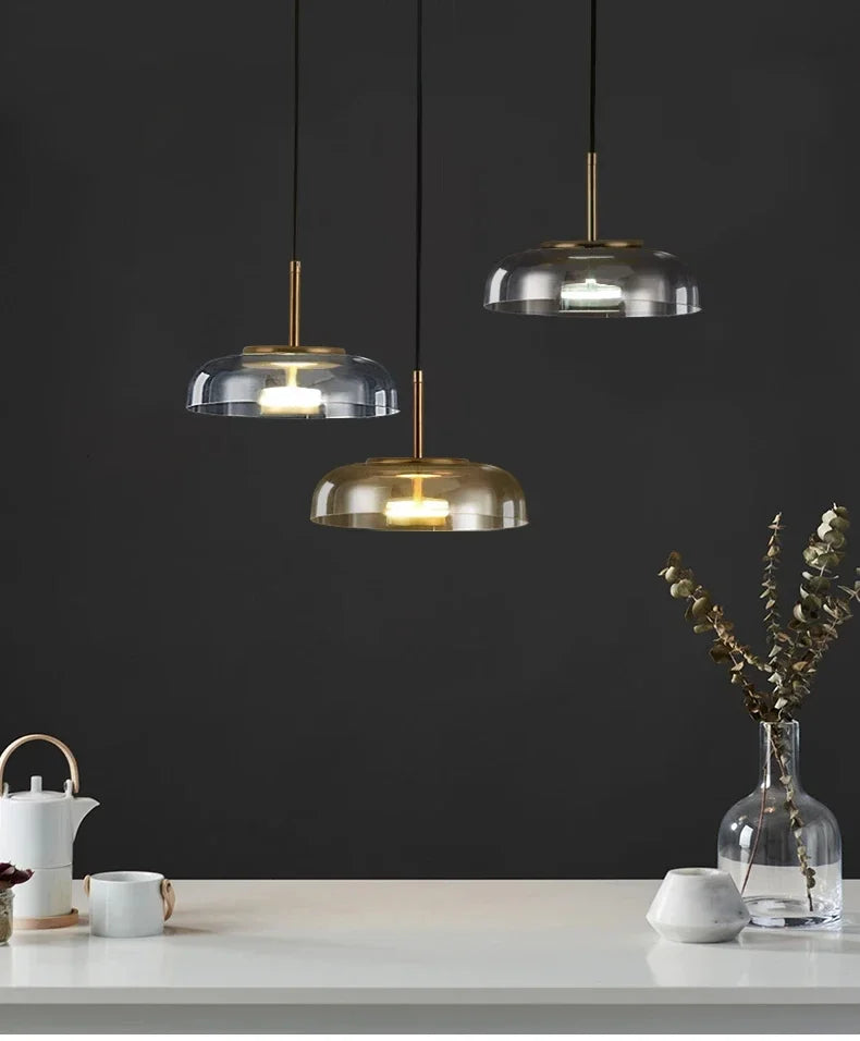 Afralia™ Modern Nordic Glass Pendant Lights for Dining Room Kitchen Bar Bedside