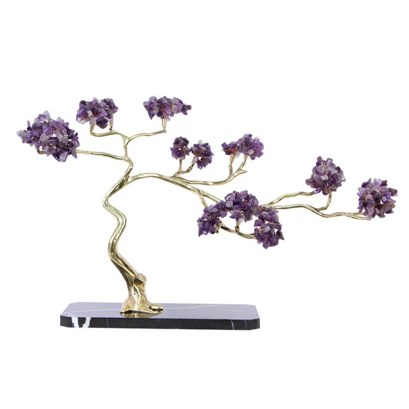 Afralia™ Crystal and Brass Metal Decorative Figurine for Room Decoration