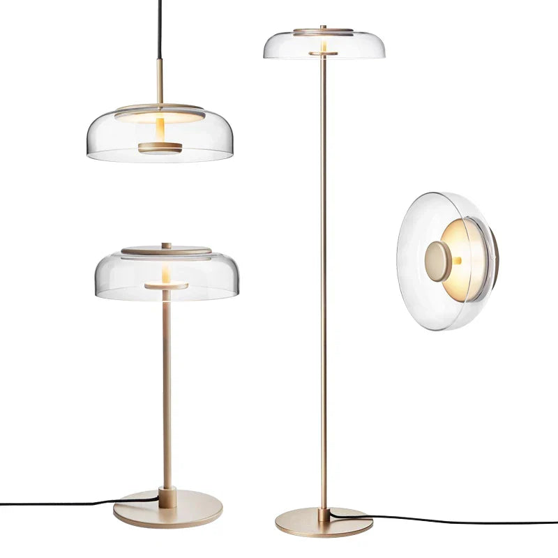 Afralia™ Modern Clear Glass LED Floor Lamp for Home Decor & Living Room Lightning