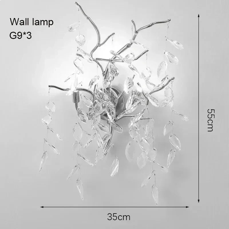 Afralia™ Crystal Branches Ceiling Chandelier LED Pendant Lights for Living Dining Bedroom