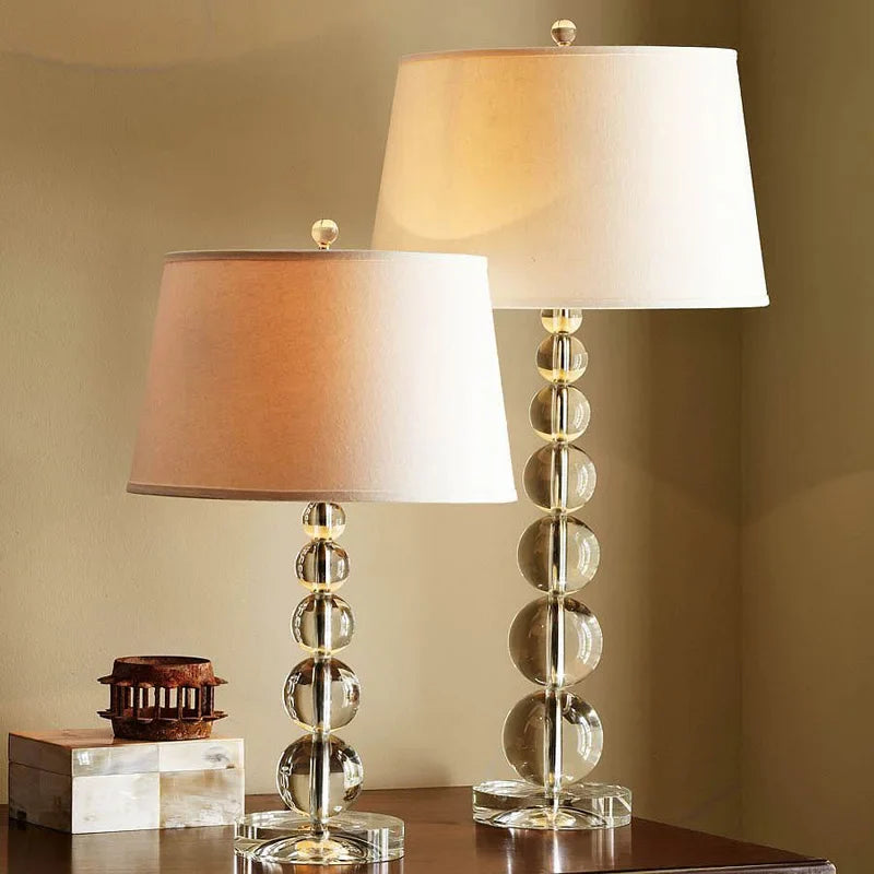 Afralia™ Modern White Crystal Ball Table Lamp LED E27 Decorative Desk Light