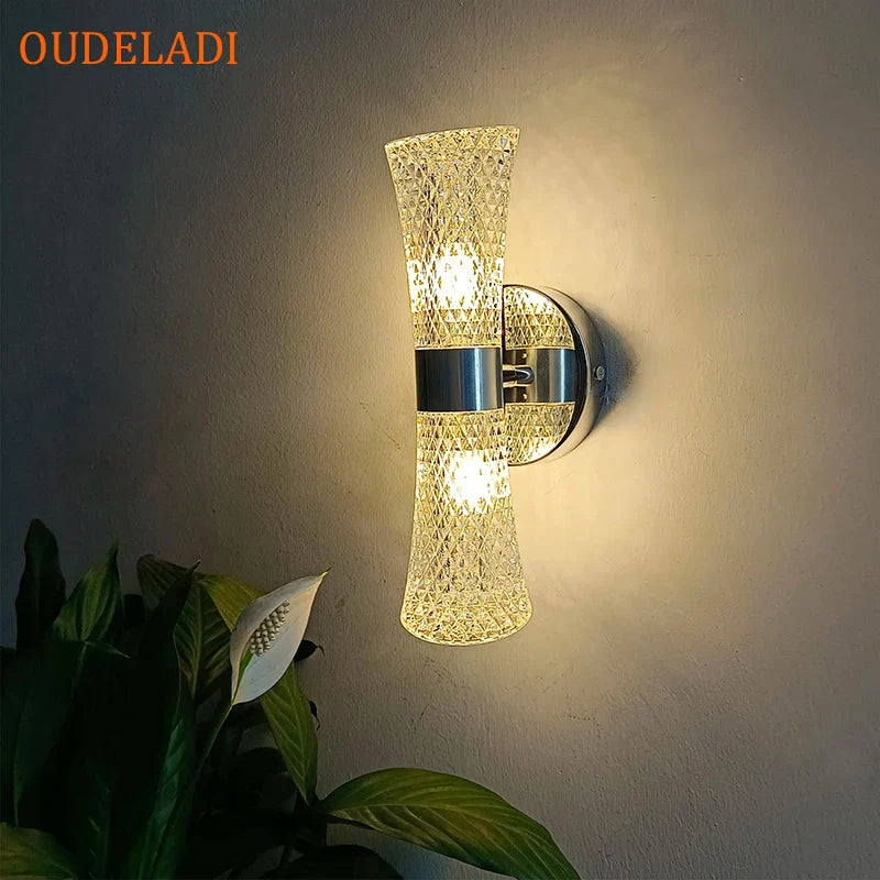 Afralia™ Silver Pipe Acrylic LED Wall Lamp for Stylish Home Decor