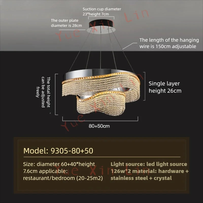 Afralia™ Nordic Crystal LED Pendant Lamp for Luxury Interior Lighting