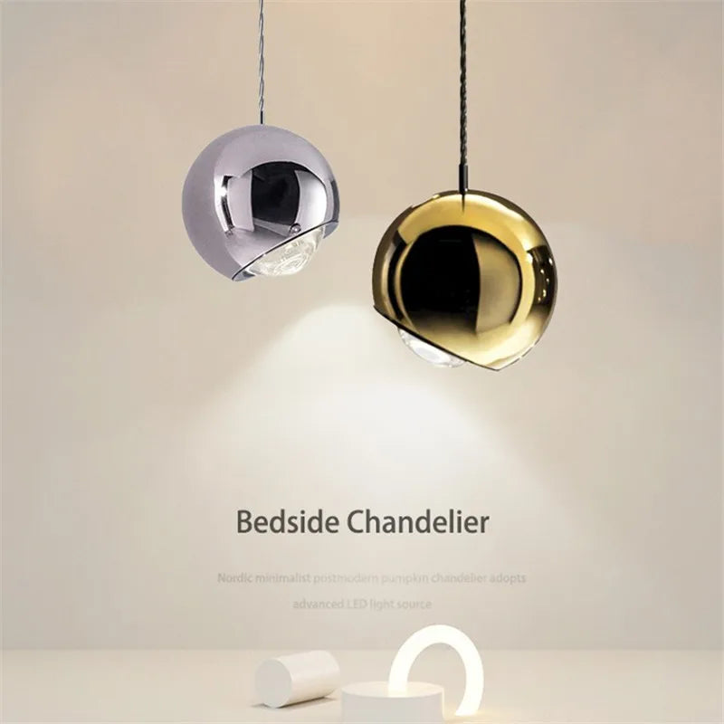 Afralia™ Gold Chrome Ball Pendant LED Light for Kitchen, Bedroom, Dining Room