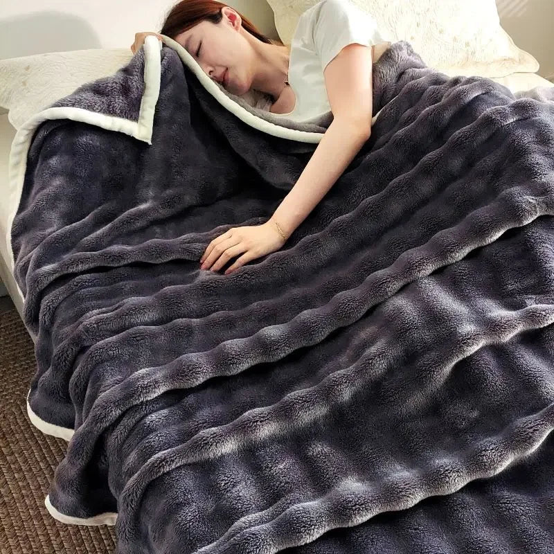 Afralia™ Bubble Velvet Blanket: Soft Cozy Flannel Sofa Cover, Single/Double, Office Nap & Air Conditioning