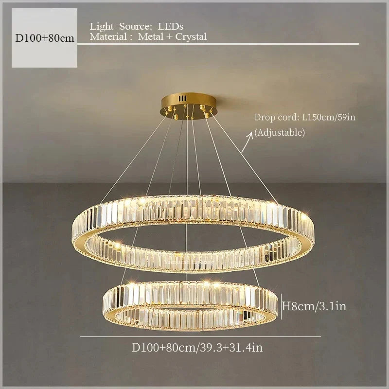 "Afralia™ Crystal Ceiling Pendant Chandelier – Luxury Light for Living Room, Bedroom, and Dining Area"