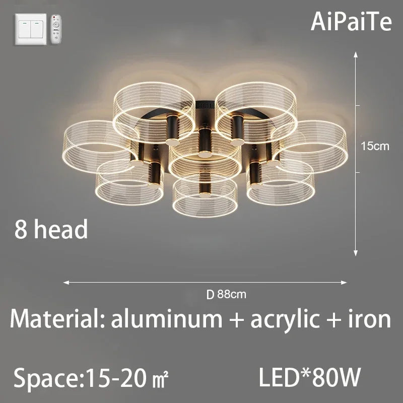 Afralia™ Acrylic Lustre Chandelier for Living Room, Bedroom, Kitchen - Hanging Ceiling Lamps