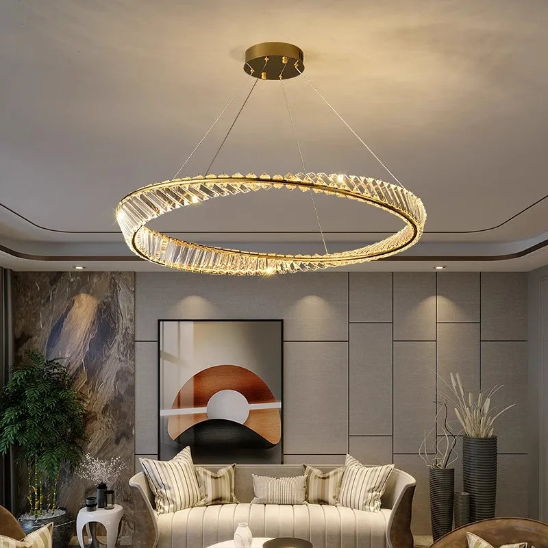 Afralia™ Crystal Chandelier: Modern Home Interior Lighting, Living & Dining Room Pendant Lights