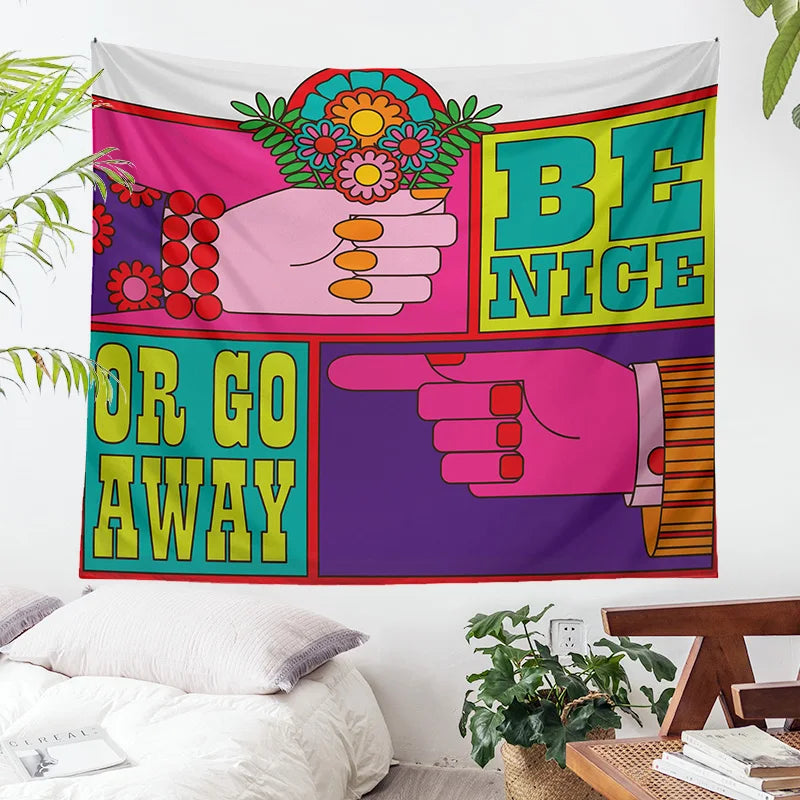 Hippie Tapestry Baphomet Wall Hanging by Afralia™ for Bedroom, Living Room, Dorm