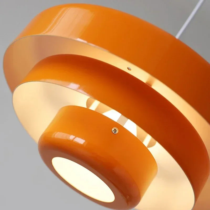Afralia™ Retro Orange LED Chandelier for Restaurant, Home, and Bar Lighting