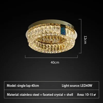 Afralia™ Crystal LED Ceiling Lamp: Modern Stainless Steel Chandelier for Living Room, Bedroom & Kitchen.
