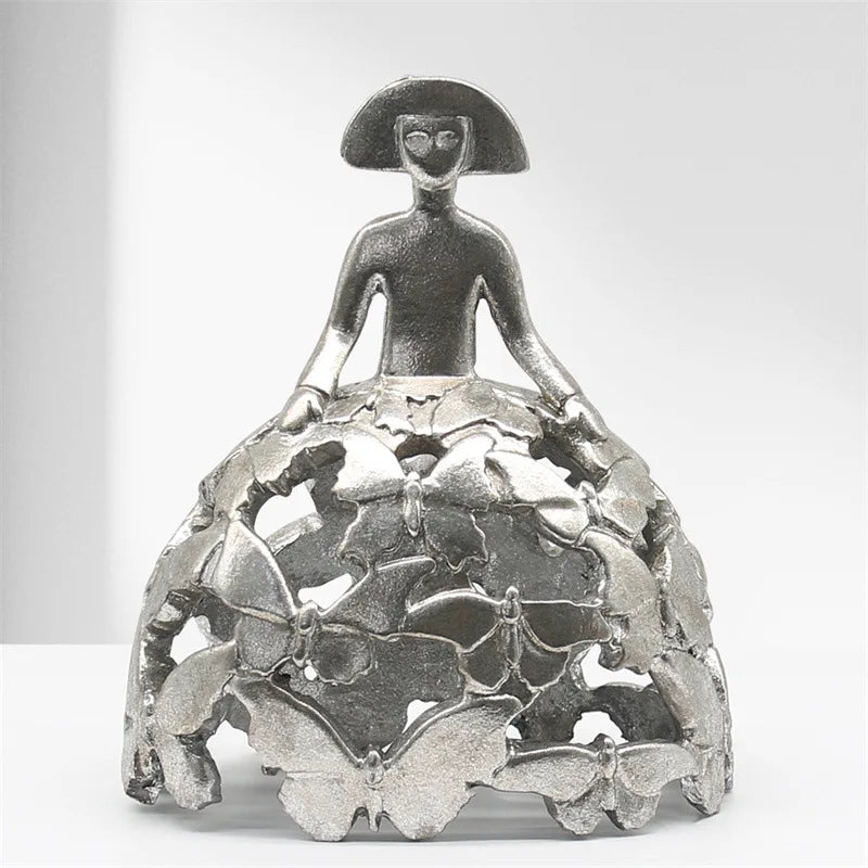 Afralia™ Silver Butterfly Princess Figurine - Home Decor Accessories