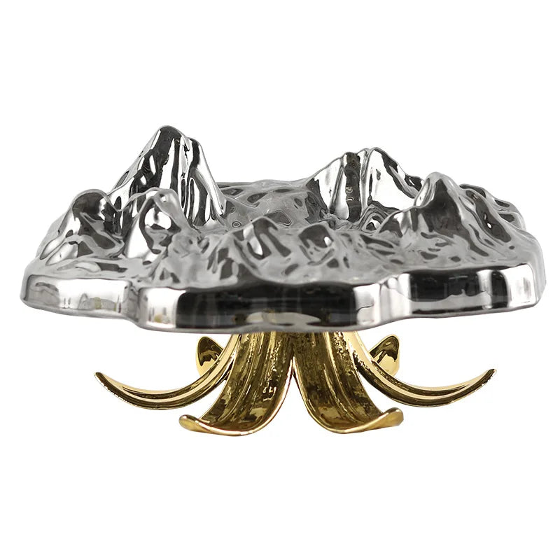 Afralia™ High-Leg Iceberg Tray Desktop Organizer Decor Ashtray Candy Plate