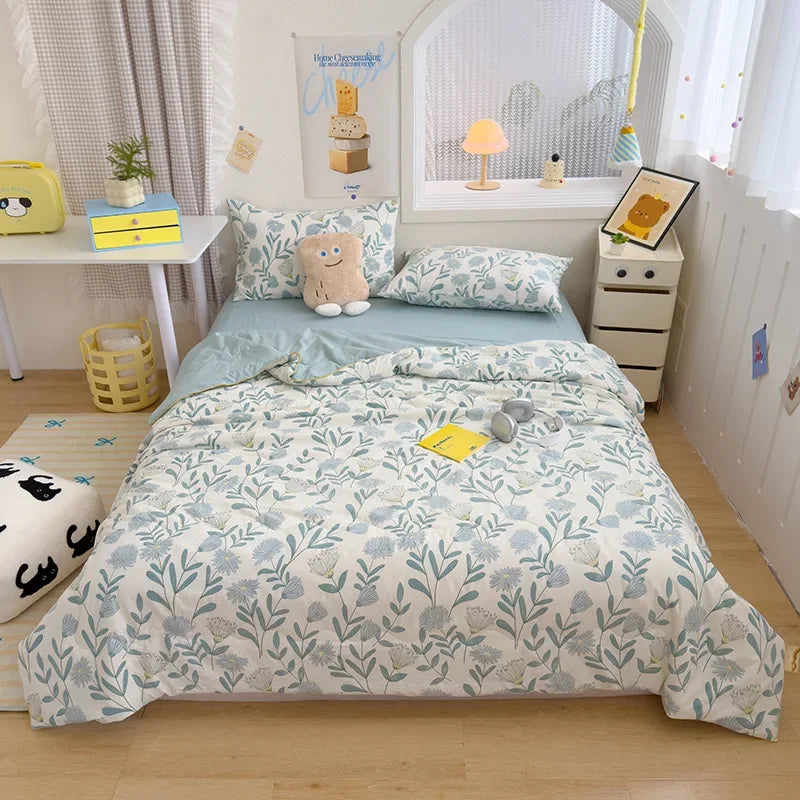 Afralia™ Printed Double Gauze Summer Quilt - Breathable & Skin-Friendly Cooling Comforter