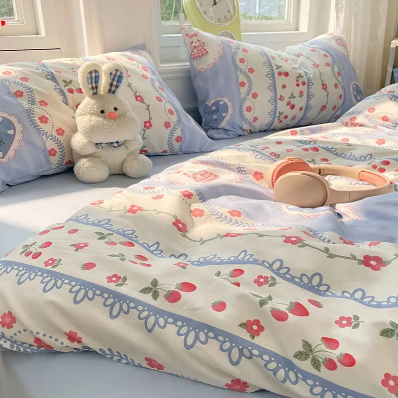 Afralia™ Floral Printed Cotton Quilt Cover Sets - Soft & Breathable Bedclothes