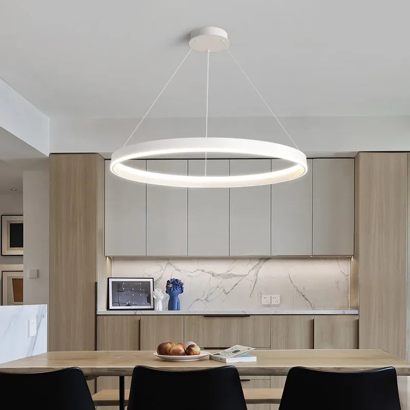Afralia™ Round Ring LED Chandelier for Modern Minimalist Home and Office Decor