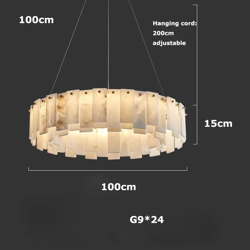 Afralia™ Modern Marble Design LED Ceiling Chandelier for Living Room