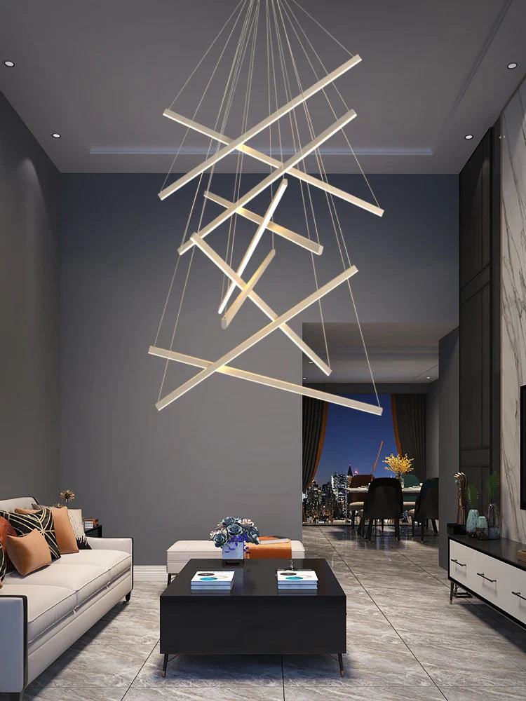 Afralia™ LED Chandelier for Modern Duplex Interior, Loft Decor, Living & Dining Room Lighting
