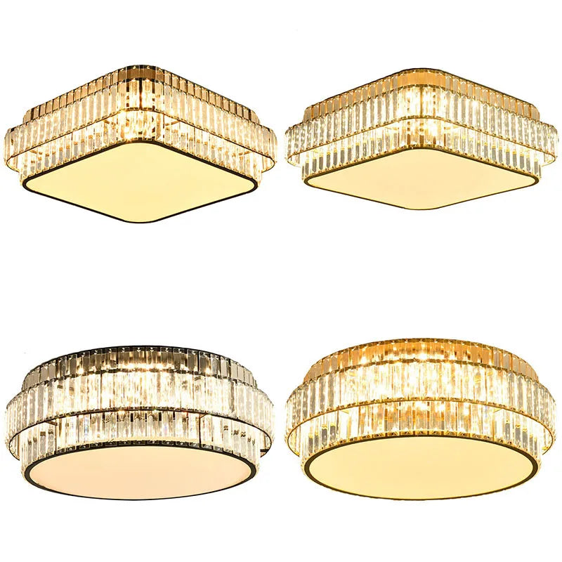 Afralia™ Crystal LED Ceiling Lamp for Living Room Bedroom Study