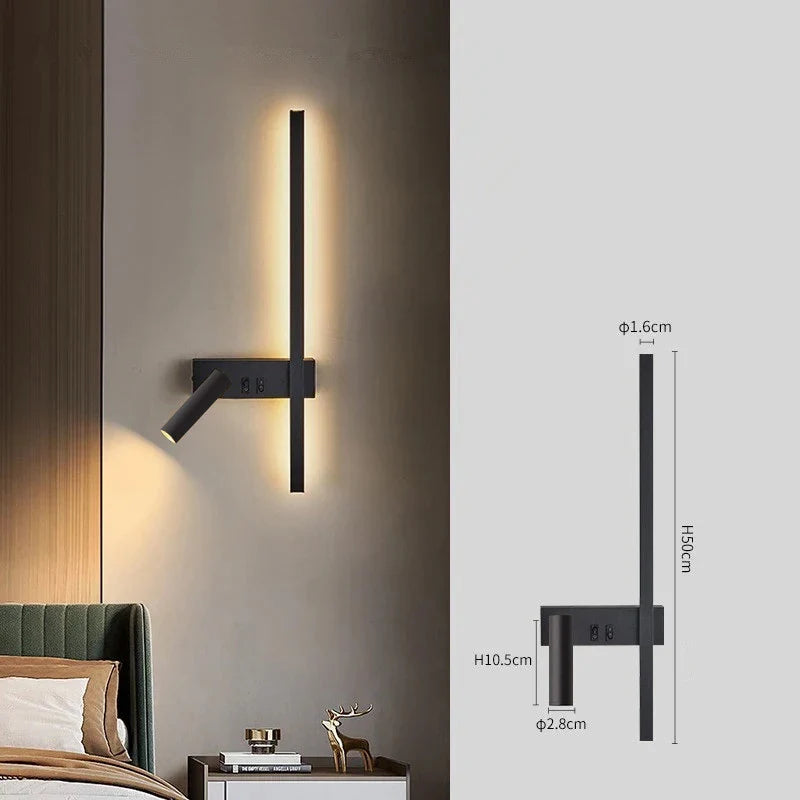 Afralia™ Nordic LED Wall Lamp for Living Room Bedroom Bedside Reading