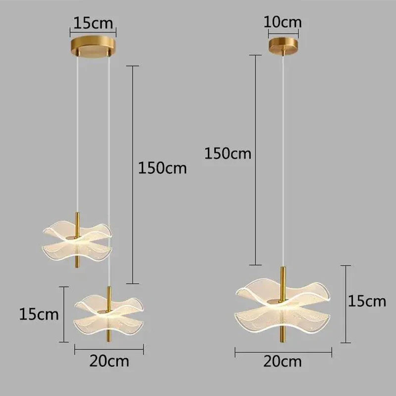 Afralia™ Lotus Leaf Pendant Lights: LED Art Chandelier for Restaurant and Bedroom