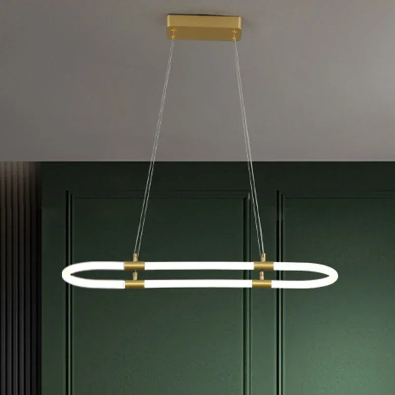 Afralia™ Nordic Modern Copper Chandelier LED Dining Room Pendant Lamp