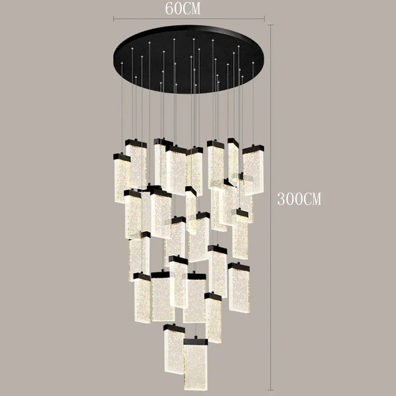 Afralia™ Modern Stair Chandelier Pendant Lights | Indoor Ceiling Lamp LED Chandeliers for Living Room